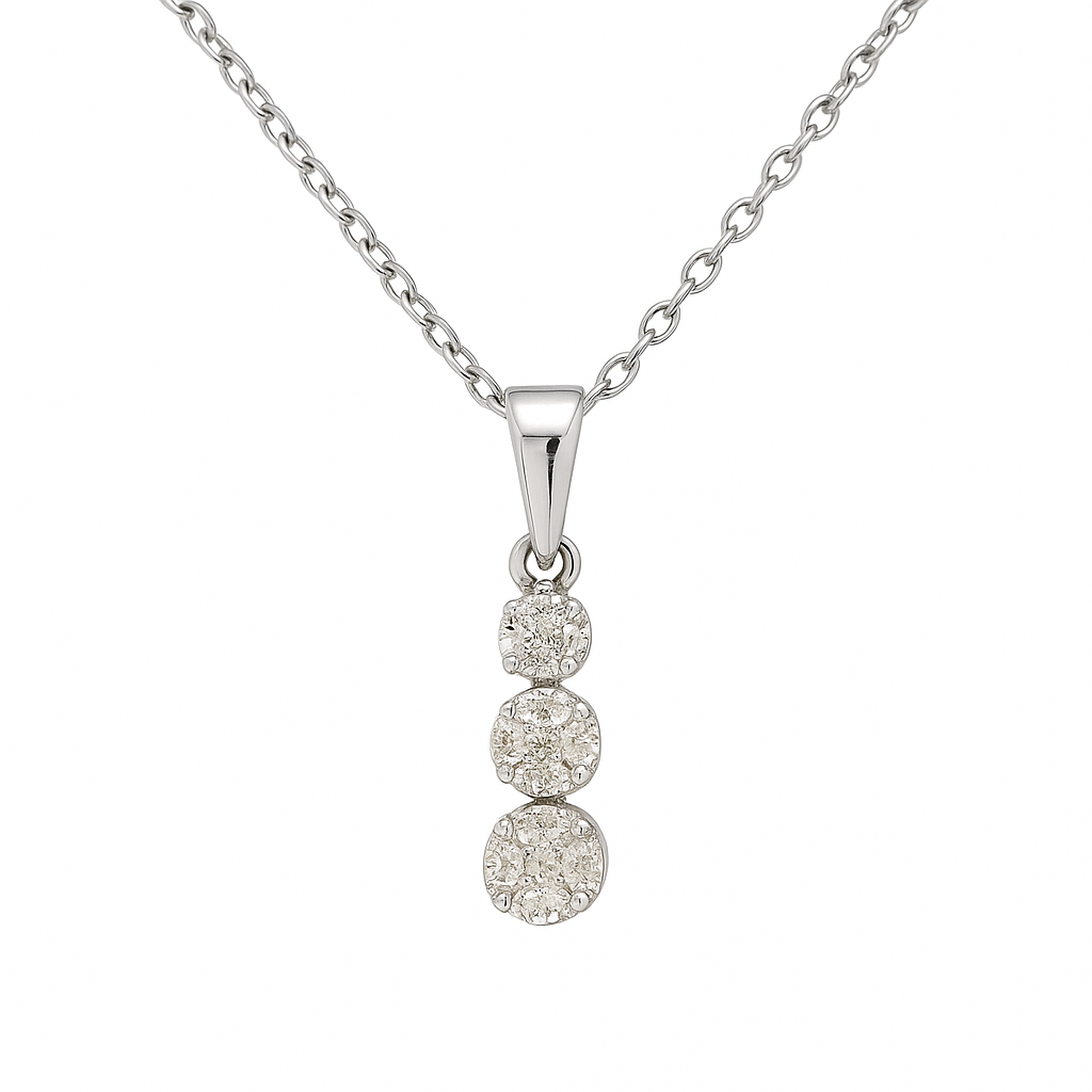 שרשרת משובצת יהלומים טבעיים מזהב 14K