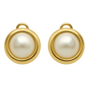 עגילים פנינה מזהב 14K