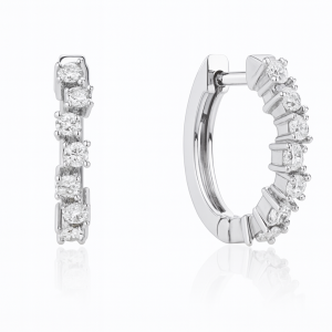 עגילים משובצים יהלומים טבעיים מזהב 14K