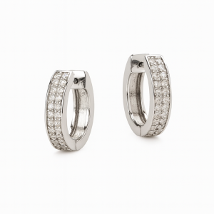 עגילים משובצים יהלומים טבעיים מזהב 14K