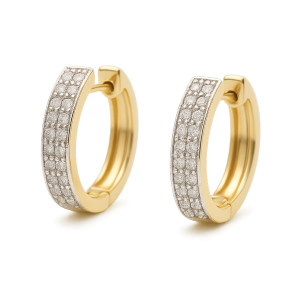 עגילים משובצים יהלומים טבעיים מזהב 14K