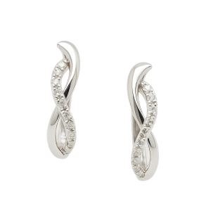 עגילים משובצים יהלומים טבעיים מזהב 14K