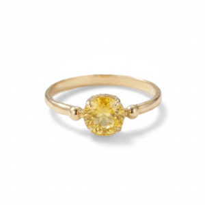 טבעת אבני חן סיטרין מזהב 14K