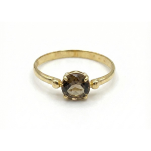 טבעת אבני חן סמוקי טופז מזהב 14K