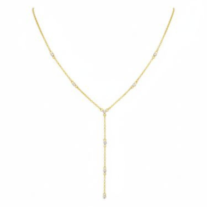 שרשרת משובצת יהלומים טבעיים מזהב 14K