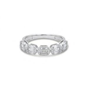 טבעת יהלומים טבעיים מזהב 14K