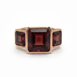 טבעת גרנט טבעיות מזהב 14K