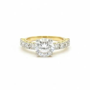 טבעת יהלומי מעבדה מזהב 14K