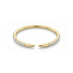 טבעת יהלומים טבעיים מזהב 14K